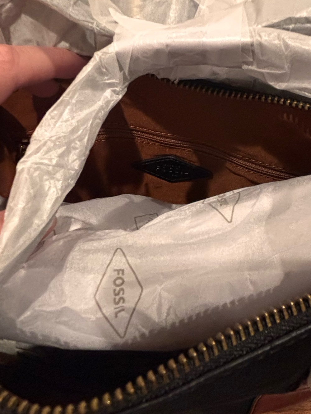 Fossil Black and Brown Skylar Satchel - Picture 9 of 11
